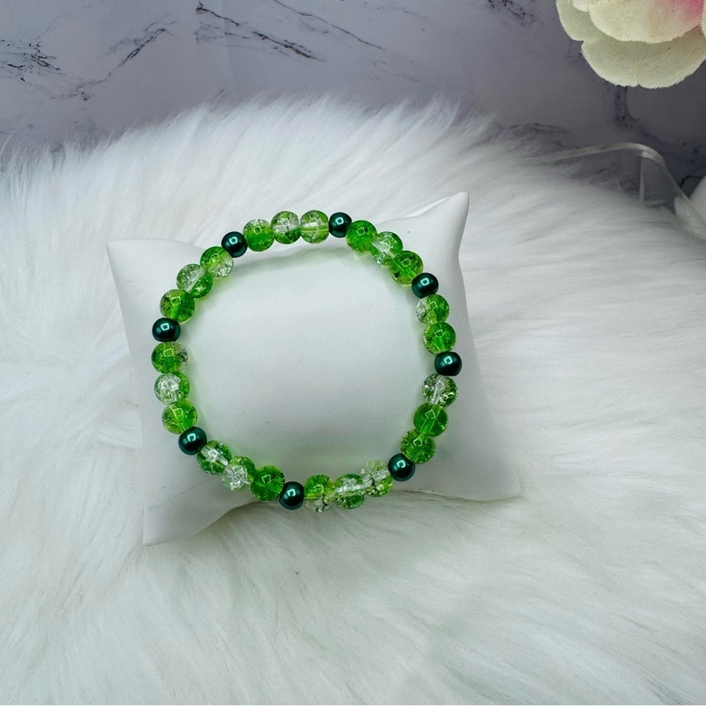 Gradient Glass Beaded Bracelet Style A Green